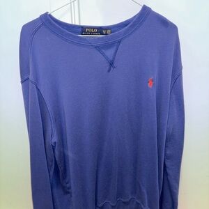 Polo Ralph Lauren Blue Pullover Sweater – Orange Logo (Men’s)